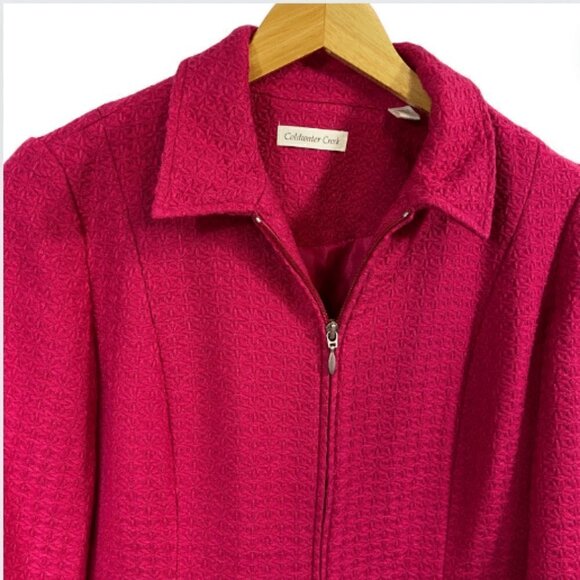 Coldwater Creek Fuchsia Pink Textured Boucle Jacket, 10 - Picture 9 of 9